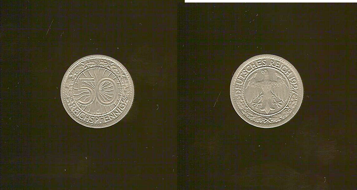 Germany 50 pfennig 1927G gVF